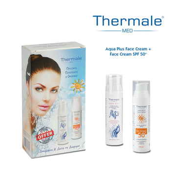 Thermale Med Aqua Plus Face Cream + Sunscreen Face Cream SPF50+ – Σετ Ενυδάτωσης & Προστασίας Προσώπου με Υψηλό Δείκτη SPF